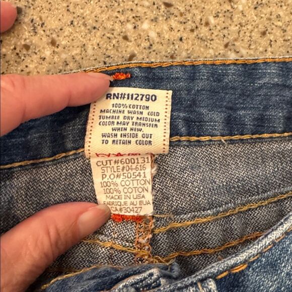 TRUE RELIGION Vintage Y2K Beaded Embroidered Denim Mini Skirt Made In USA - Picture 12 of 15